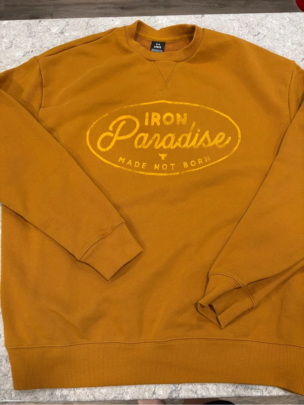 Under Armour Project Rock Iron Paradise Men’s Crewneck Sweatshirt-Large